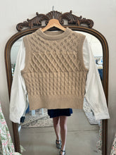 Load image into Gallery viewer, Cream Knit Woven Combo Top
