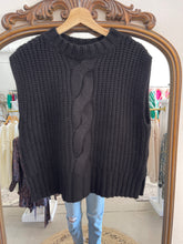 Load image into Gallery viewer, Black Braided Sweater Vest
