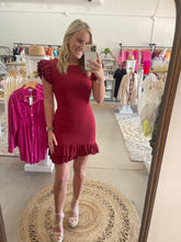 Load image into Gallery viewer, Crimson Ruffle Dress
