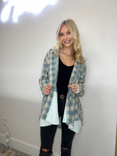 Load image into Gallery viewer, Seafoam Multi Plaid Hoodie Jacket
