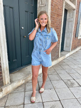 Load image into Gallery viewer, Denim Button Romper

