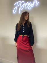 Load image into Gallery viewer, Red Silk Midi Skirt
