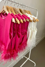 Load image into Gallery viewer, White &amp; Pink Feathered Top

