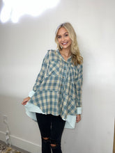 Load image into Gallery viewer, Seafoam Multi Plaid Hoodie Jacket
