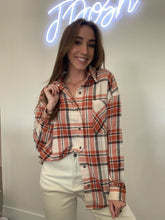 Load image into Gallery viewer, Rust &amp; Taupe Plaid Button Down
