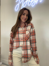 Load image into Gallery viewer, Rust &amp; Taupe Plaid Button Down
