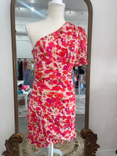 Load image into Gallery viewer, Red One Shoulder Floral Dress
