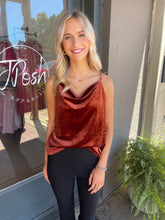 Load image into Gallery viewer, Amber Velvet Cowl Neck Cami
