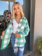 Load image into Gallery viewer, Jade Green Plaid Shacket
