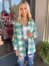Load image into Gallery viewer, Jade Green Plaid Shacket
