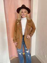 Load image into Gallery viewer, Camel/Black Trench Jacket
