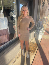 Load image into Gallery viewer, Tan Crossover Sweater dress
