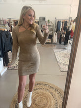 Load image into Gallery viewer, Tan Crossover Sweater dress
