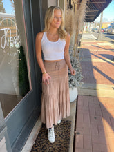 Load image into Gallery viewer, Taupe Tiered Maxi Skirt
